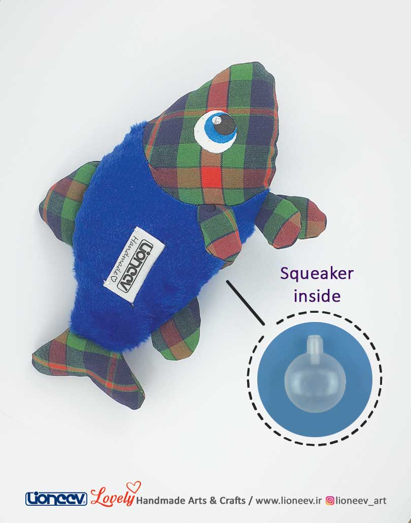 ماهی اسباببازی گربه سوتکدار پارچهای