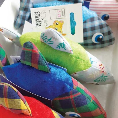 ماهی اسباببازی گربه سوتکدار پارچهای