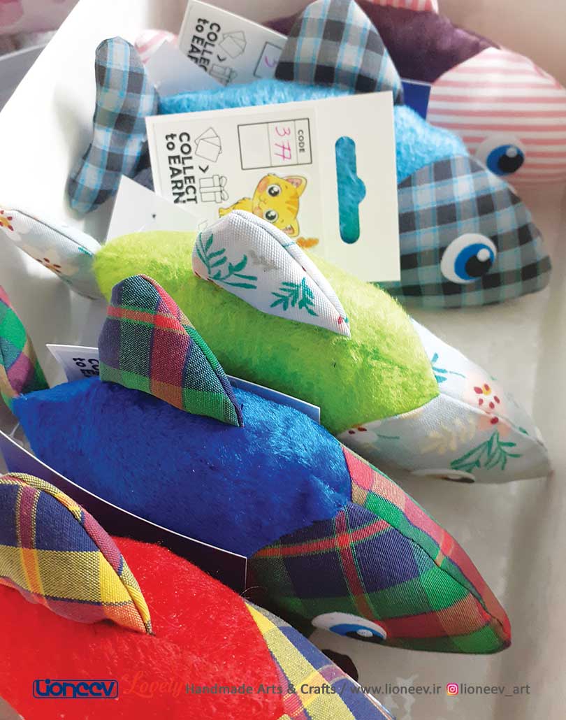 ماهی اسباببازی گربه سوتکدار پارچهای