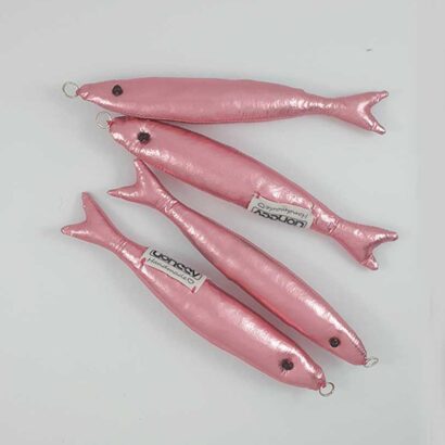 ماهی ساردین اسباب‌بازی گربه پارچه‌ای براق