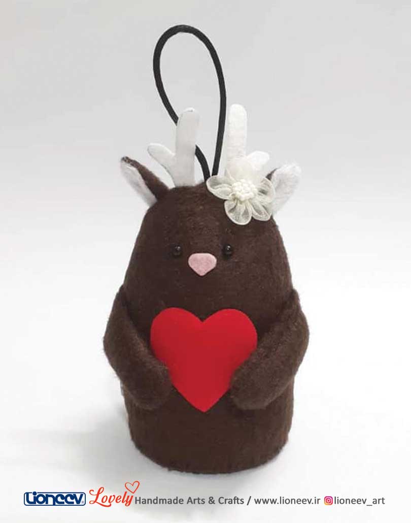 وزنه عروسکی طرح گوزن پارچهای