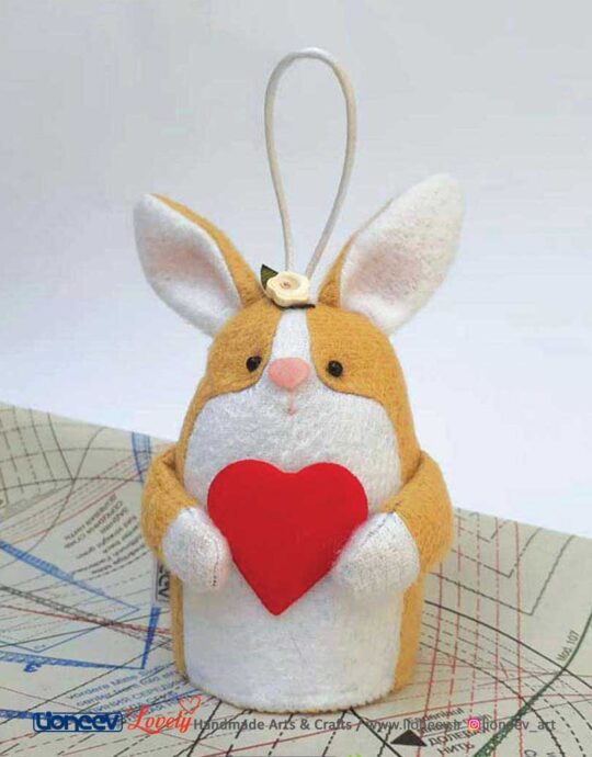 وزنه عروسکی طرح خرگوش پارچه‌ای