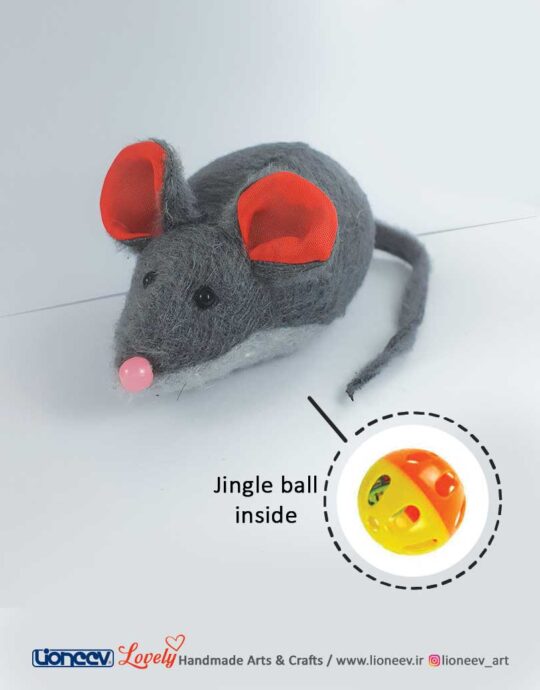 موش عروسکی اسباب‌بازی گربه زنگوله‌دار پارچه‌ای
