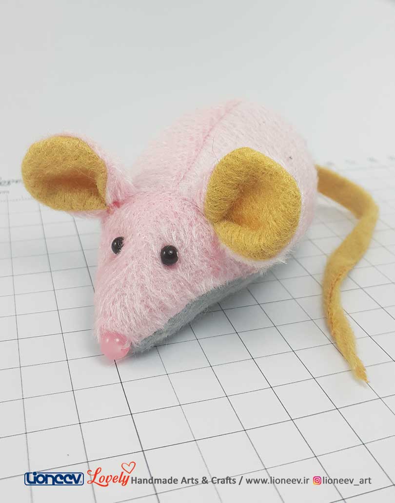 موش عروسکی اسباببازی گربه زنگولهدار پارچهای