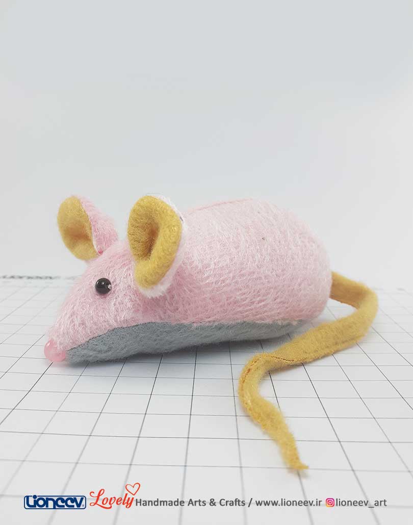 موش عروسکی اسباببازی گربه زنگولهدار پارچهای