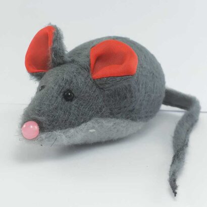 موش عروسکی اسباببازی گربه زنگولهدار پارچهای