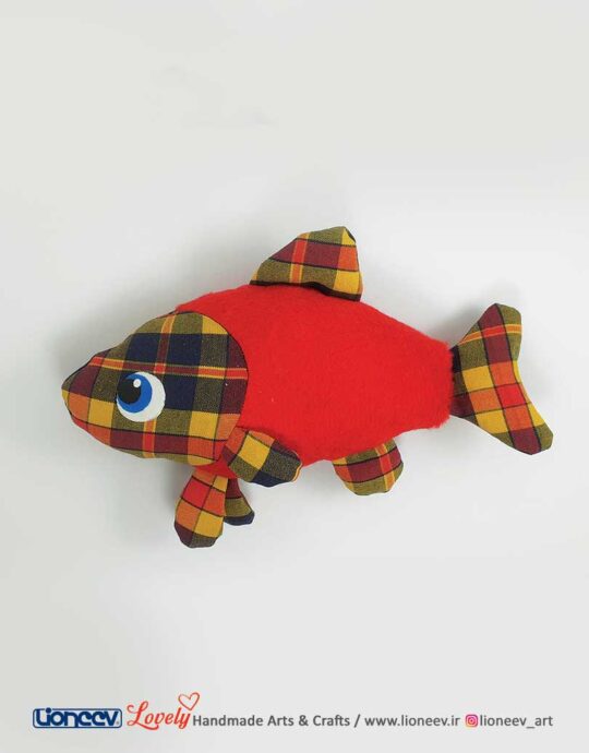 ماهی اسباب‌بازی گربه زنگوله‌دار پارچه‌ای